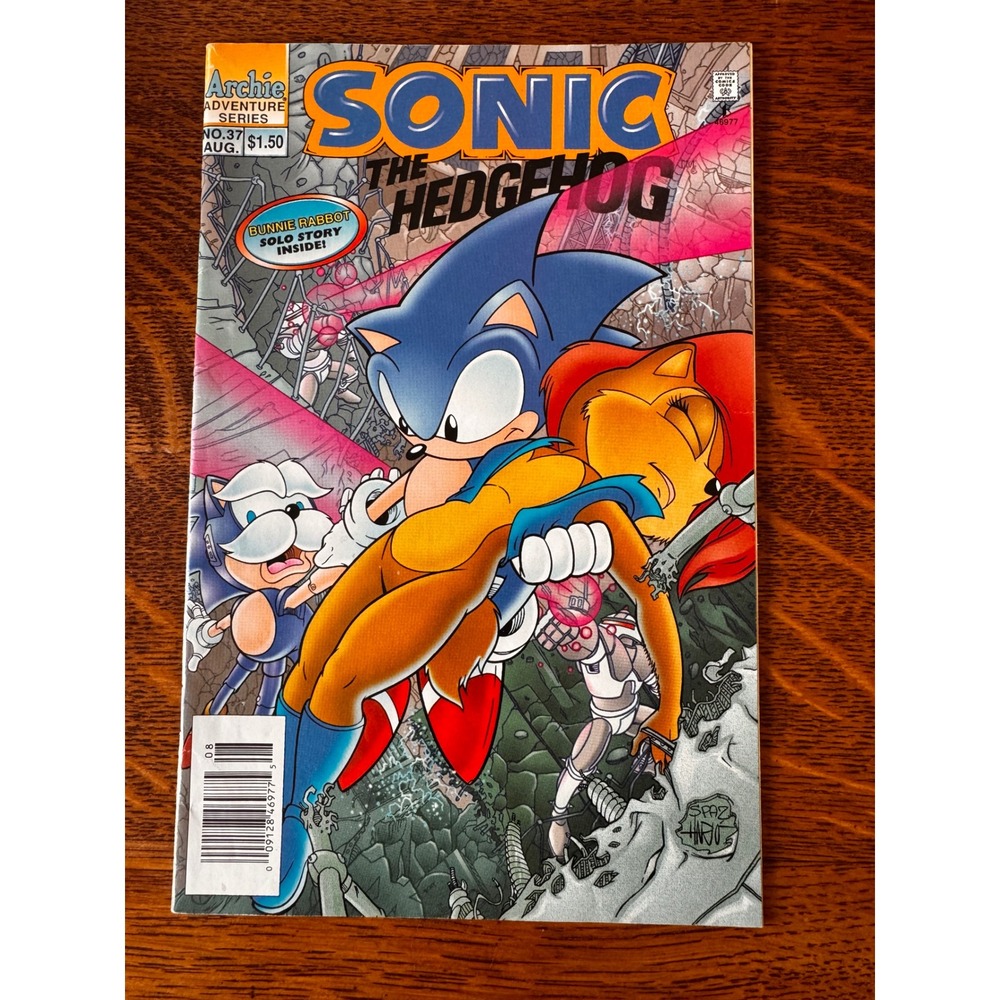 Sonic the Hedgehog #37 Newsstand 1996 Archie Comics Crisis Homage Cover Spaz